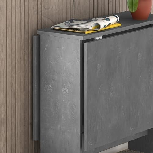 Foldable Retro Grey Dining Table 130x76cm Space-Saving Multifunctional Table