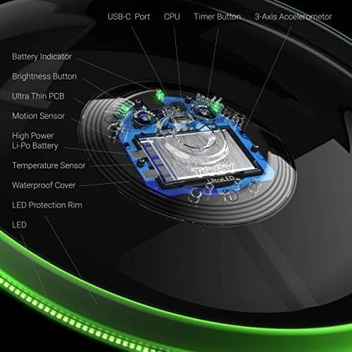 TOSY Blue LED Flying Disc | Rechargeable Smart Toy, Waterproof, 36 LEDs