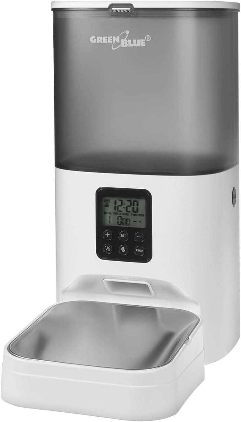 Automatic Pet Feeder 6L Food Dispenser LCD Timer 8 Meals Portion Control