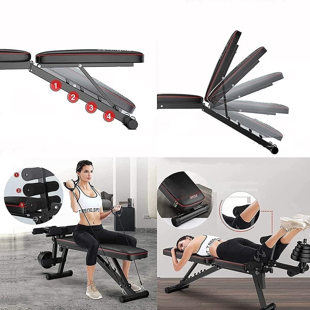 Foldable Weight Bench With Leg Extension Curl 440lb Home Gym Press