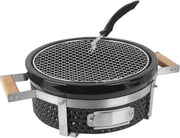 Portable Round Charcoal BBQ Grill Ceramic Tabletop Stove Outdoor Camping Patio