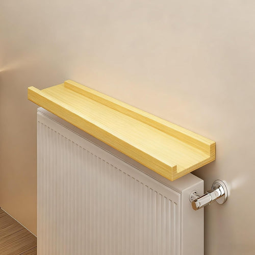 Radiator Shelf 30-120cm Wooden Top Cover | Heat-Resistant Storage & Decor