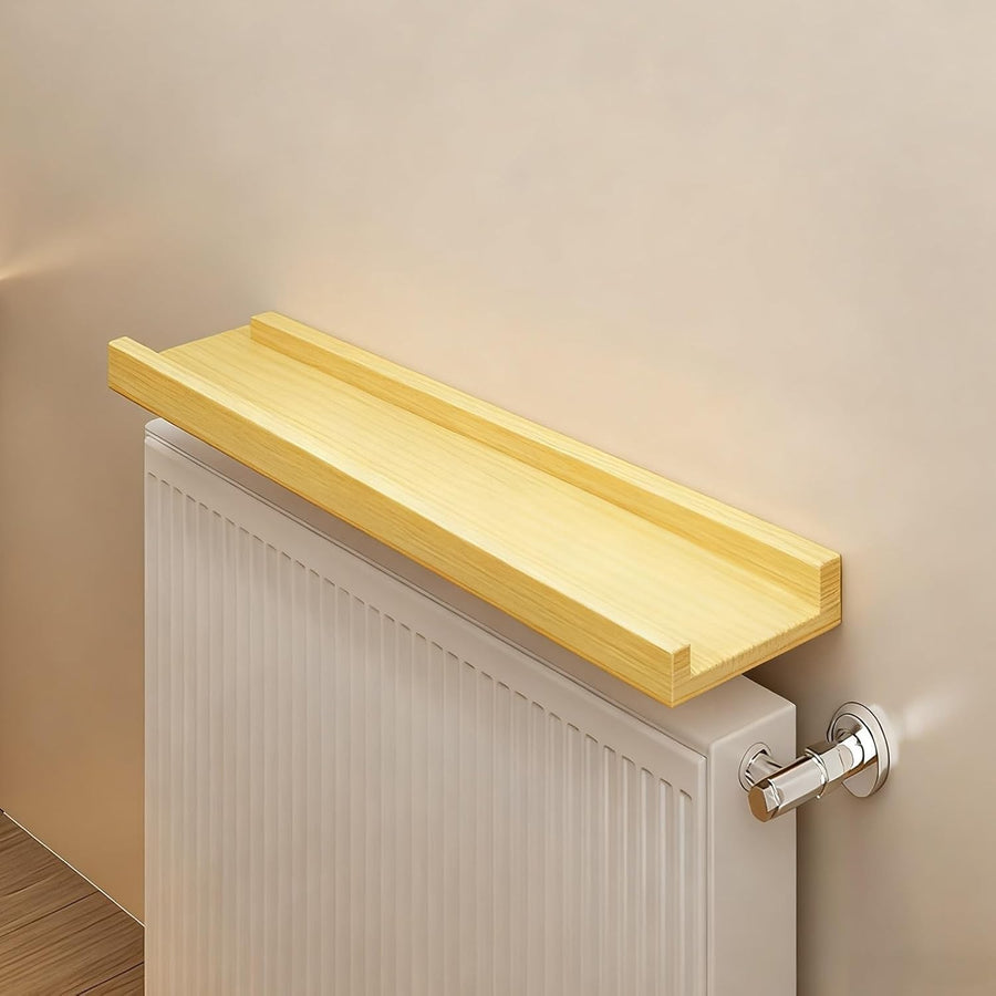 Radiator Shelf 30-120cm Wooden Top Cover | Heat-Resistant Storage & Decor