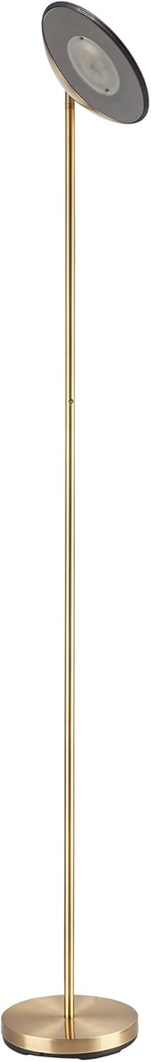 Antique Brass LED Uplighter Floor Lamp Dimmable Adjustable Head 3000K