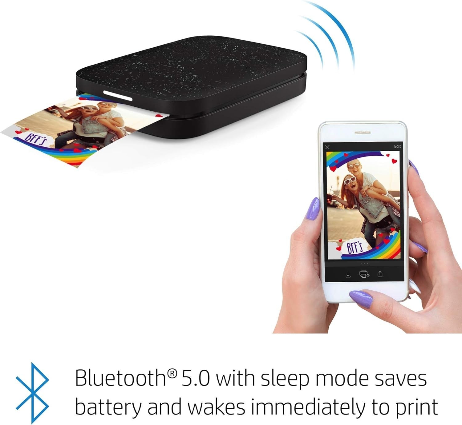 Portable Smartphone Photo Printer | 2x3 Wireless Color Prints | Black