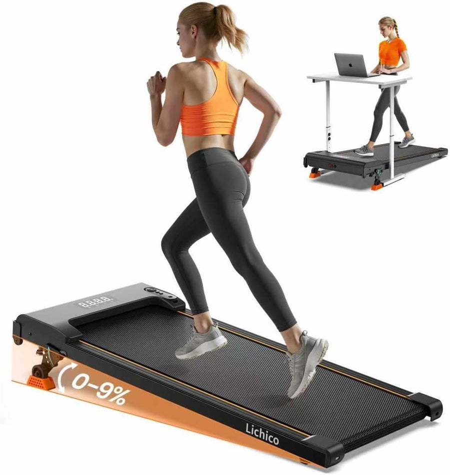 Under Desk Treadmill 0-9% Incline 40x100cm Running Belt Home Gym Quiet Motor