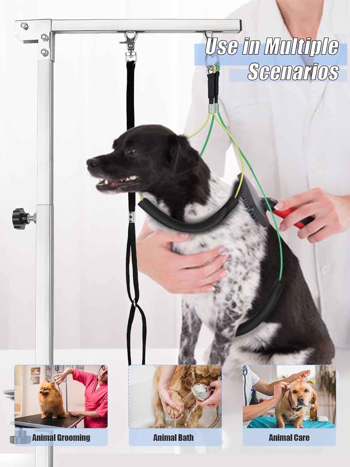 Dog Grooming Arm Adjustable Clamp Loop Noose 38in Stainless Steel