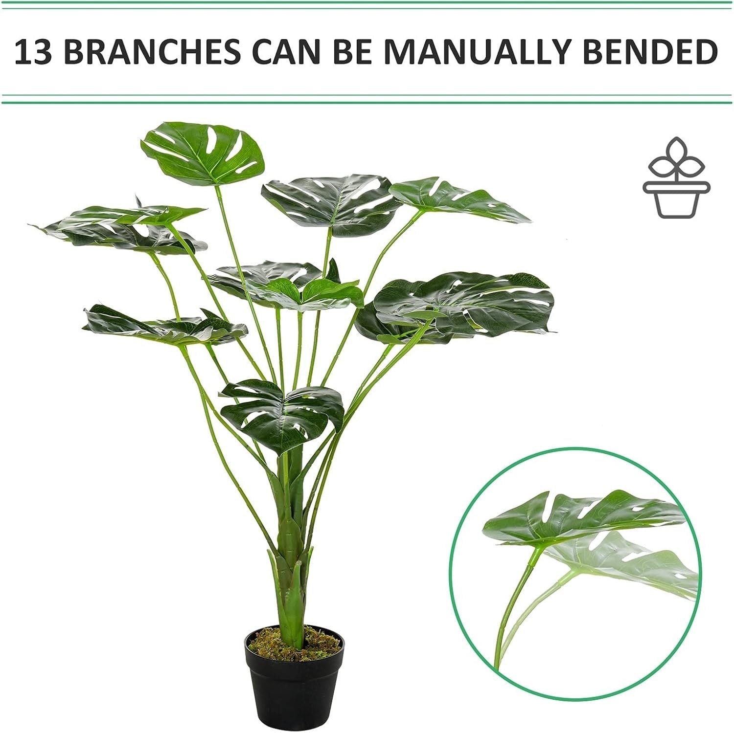 85cm Artificial Monstera Tree Potted Plant Faux Tropical Indoor Outdoor Decor