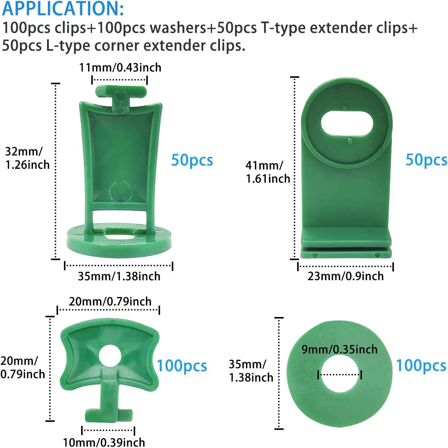 300pcs Greenhouse Clips & Accessories Kit for Film Netting & Shade Cover