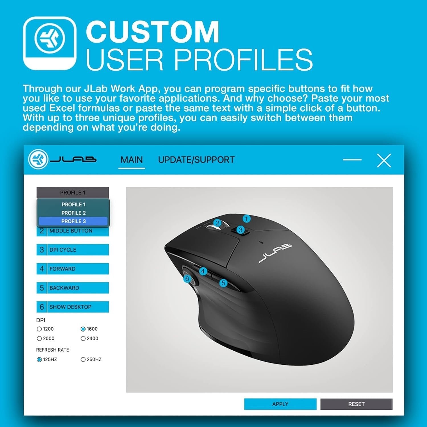 Bluetooth Wireless Mouse Rechargeable Silent Tri-Mode USB
