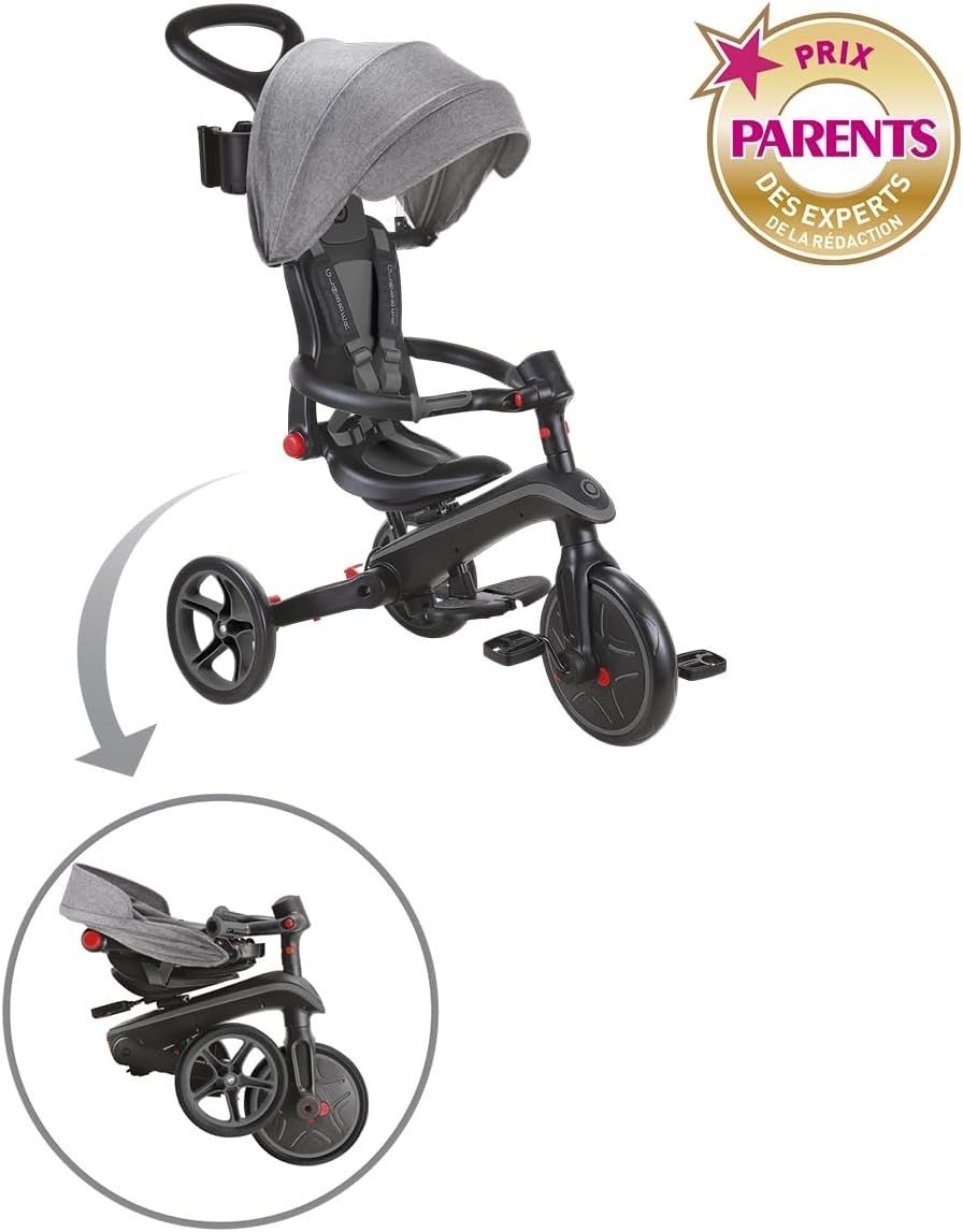 4 in 1 Foldable Trike Balance Bike Kids Ride On Canopy Black 1-5Y