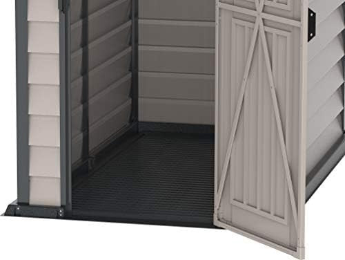 4x6FT Plastic Garden Shed with Floor Lockable Outdoor Weatherproof Storage