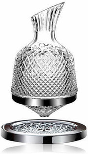 Spinning Crystal Wine Decanter 1.5L with Base Lead-Free Aerator Luxury Gift Set