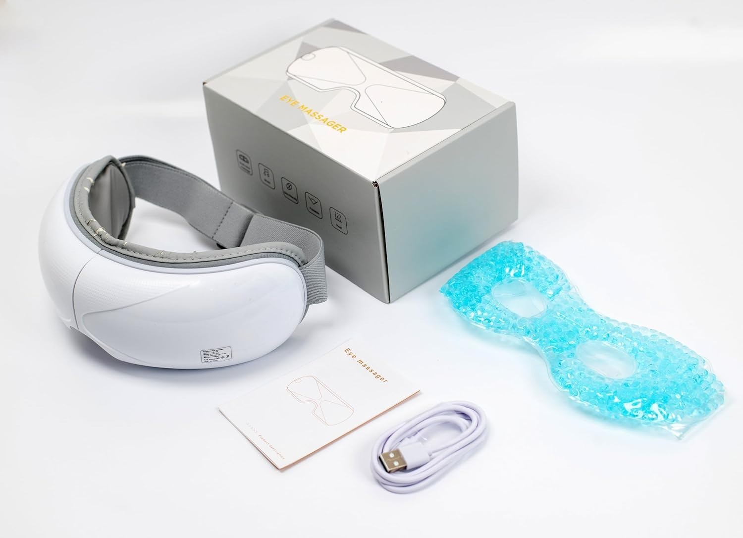 Heated Eye Massager Air Pressure Music Foldable Cooling Gel