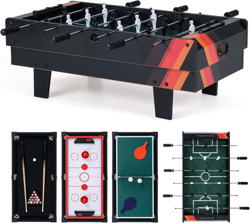 4 in 1 Combo Game Table Foosball Air Hockey Pool Ping Pong Play
