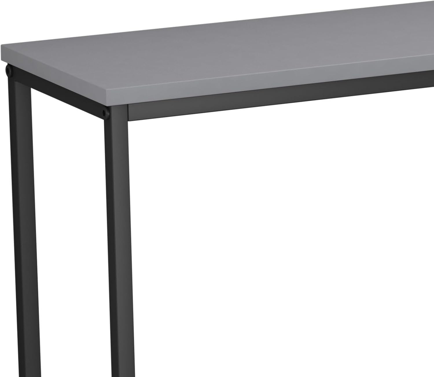 Modern Grey Wooden Console Table with Metal Legs - Slim Hallway Table 24x100x75c