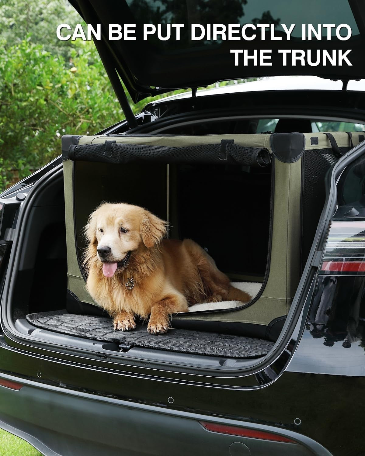Portable Collapsible Soft Dog Crate Foldable Kennel with Mesh Windows 76x54x54cm