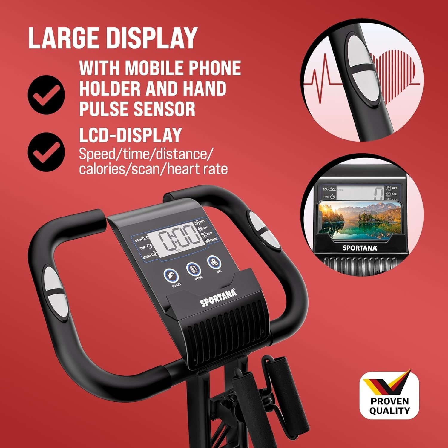 3-in-1 Folding Exercise Bike w/ 10-Level Magnetic Resistance & Fitness Bands