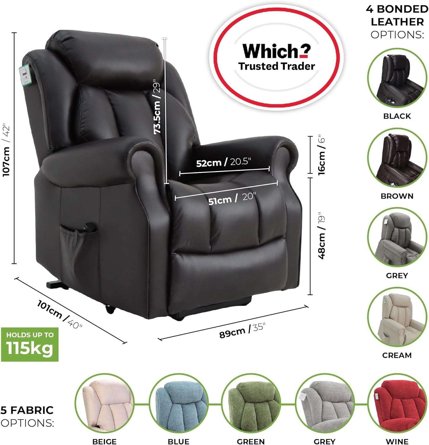 Dual Motor Lift Recliner Chair Heat Massage Leather Riser Mobility Support Brown