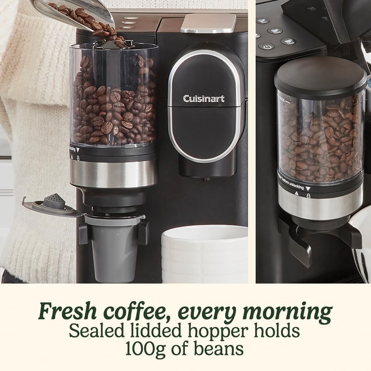 Bean to Cup Coffee Maker Grind & Brew Single Serve 1.35L Burr Grinder Filter