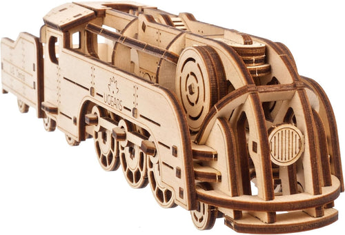 3D Wooden Puzzle Train Kit - Mechanical DIY Model, Brain Teaser Gift