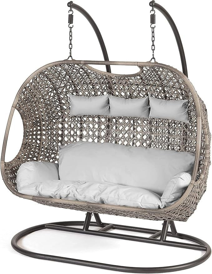 Luxury Triple Hanging Egg Chair Swing Hammock with Cushions Outdoor Garden
