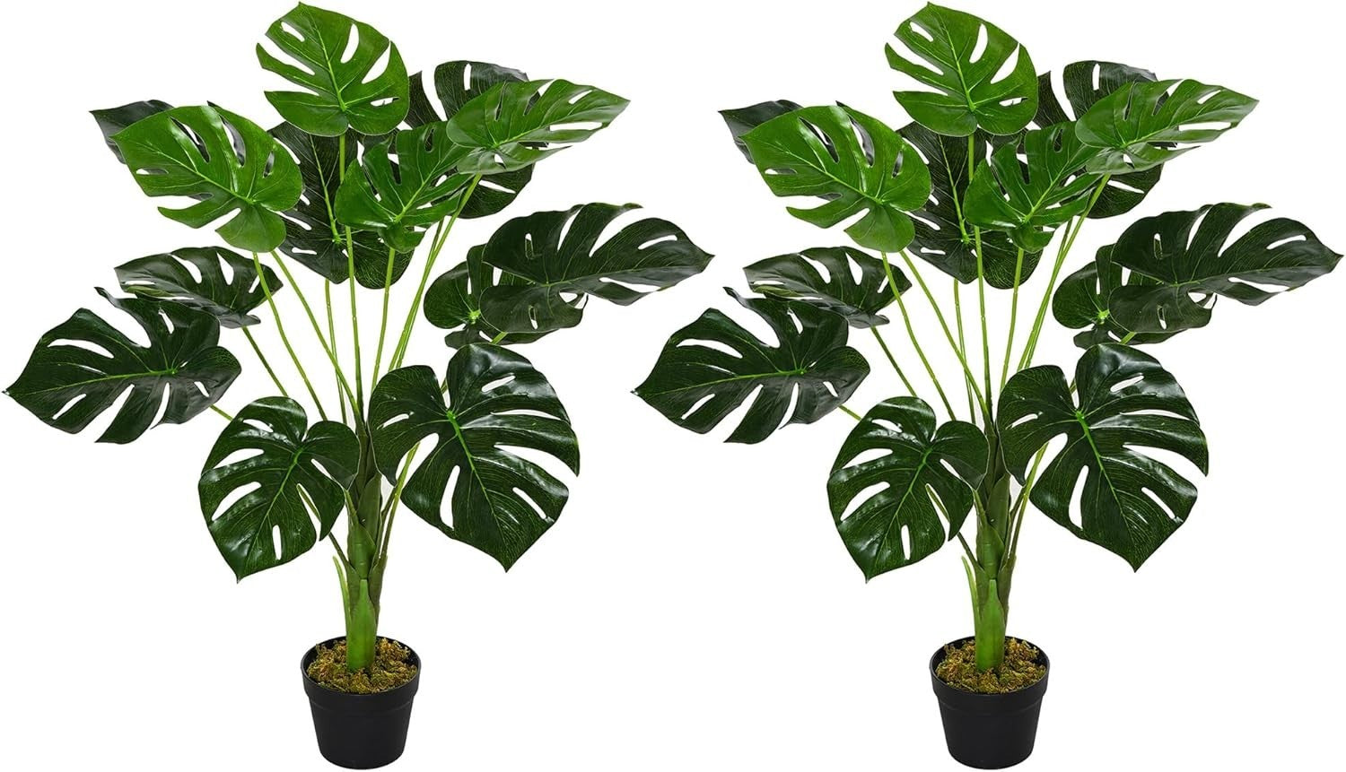 Set of 2 85cm Artificial Monstera Trees Potted Indoor Outdoor Home Garden Decor