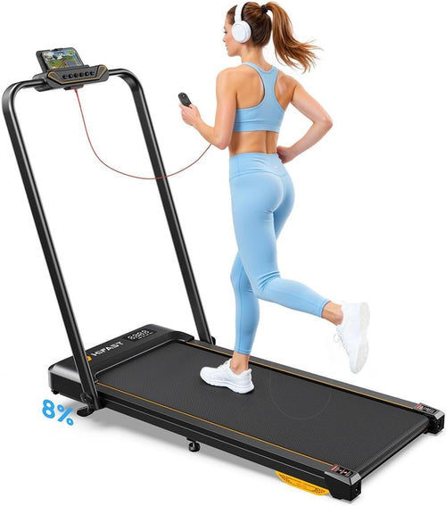 Foldable Walking Pad Treadmill 8% Incline 1-12km/h Quiet Home Gym