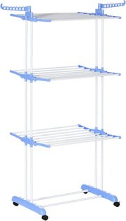 4 Tier Clothes Airer Folding Laundry Drying Rack With Wings Steel