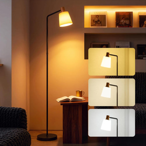 LED Floor Lamp Adjustable Head Dimmable Standing Light Modern Reading Lamp