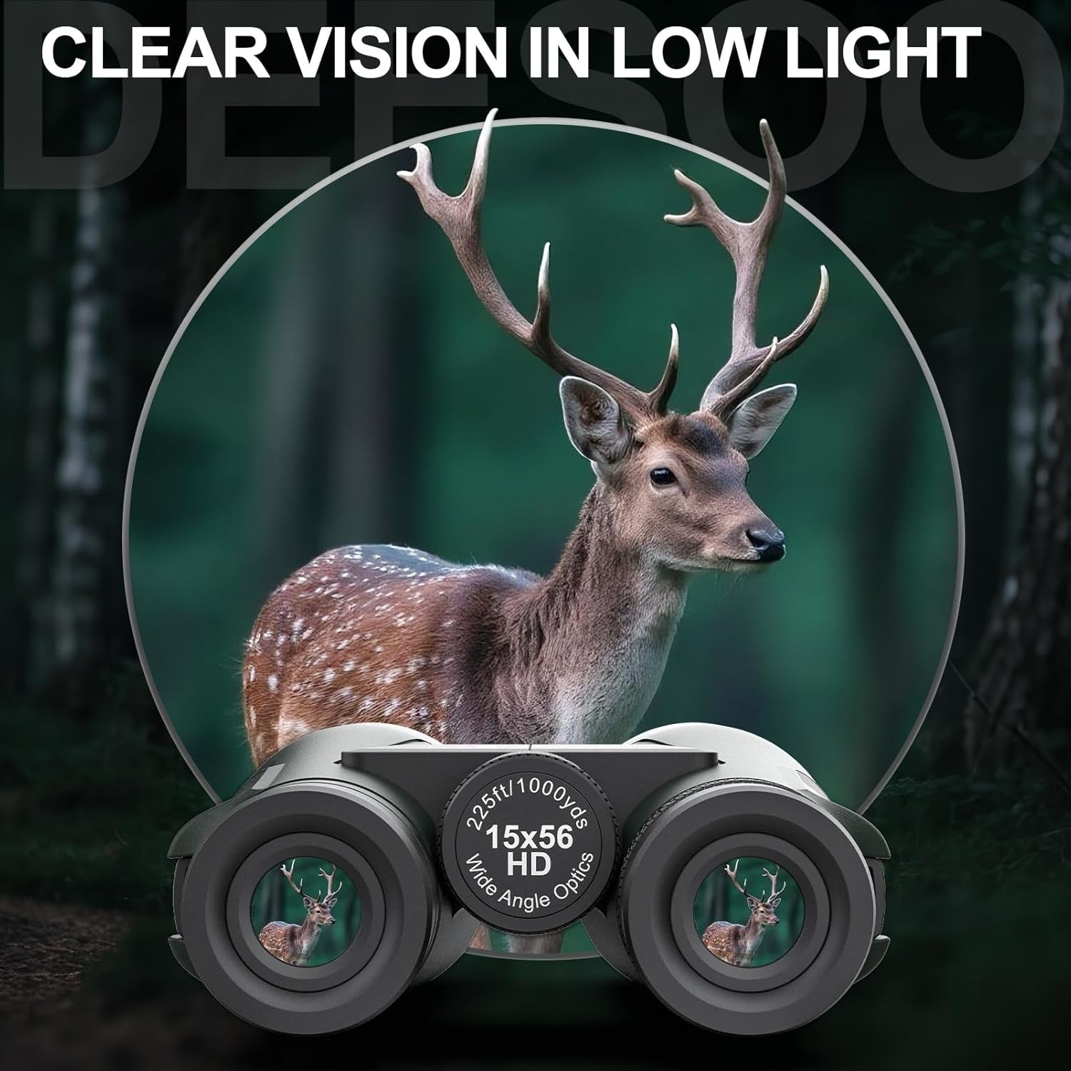 15x56 High Power Binoculars HD Long-Range Waterproof Birdwatching Travel Optics