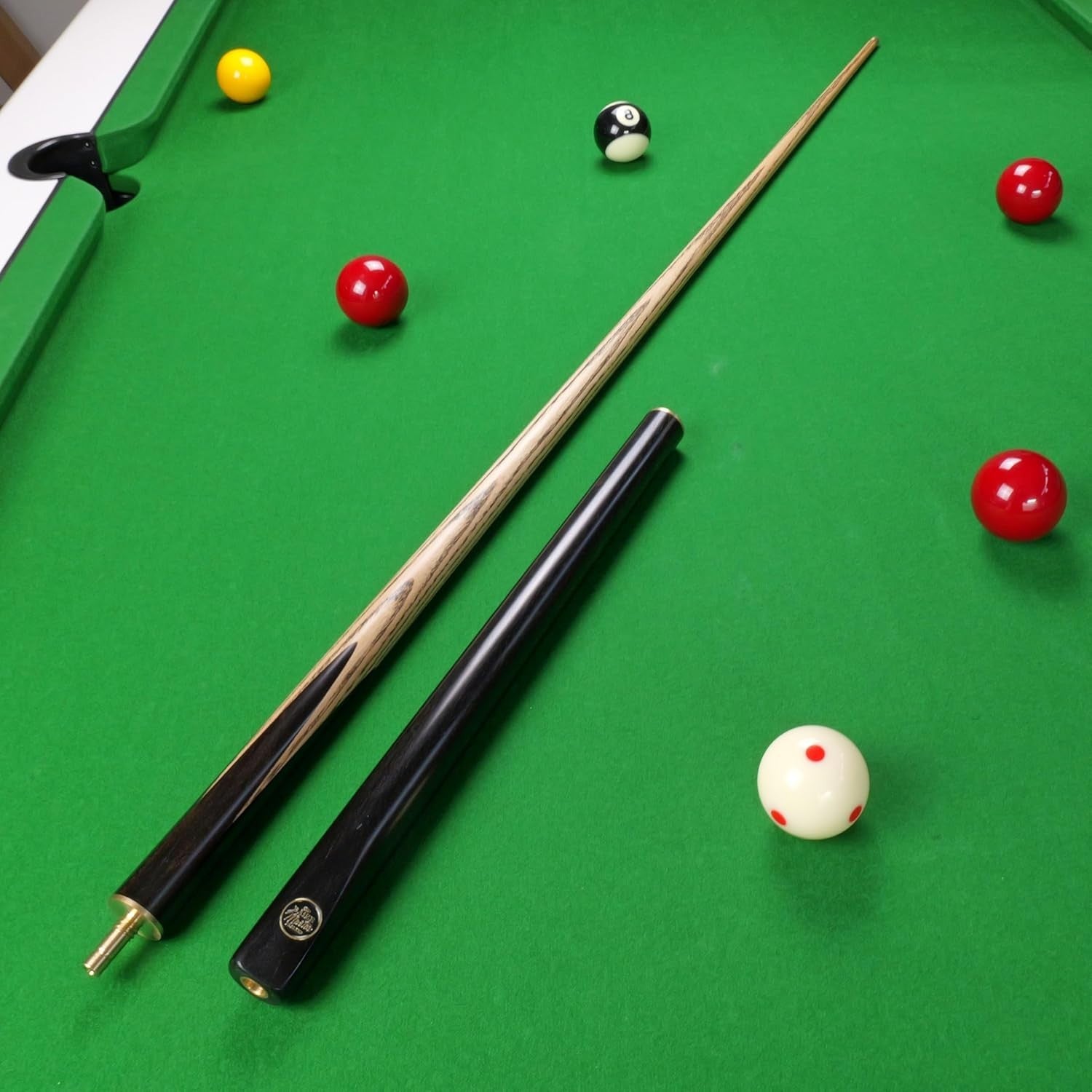 58in 3/4 Joint Snooker Cue Ebony Butt Ash Shaft 9.75mm Pro Tip