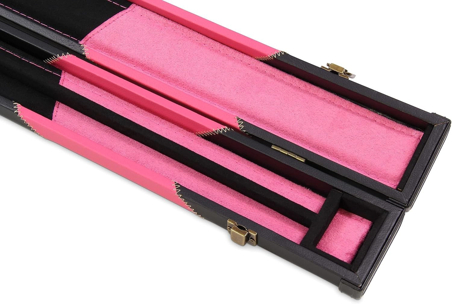 Pink Hard Cue Case for Snooker Pool 2 Piece Centre Joint Deluxe
