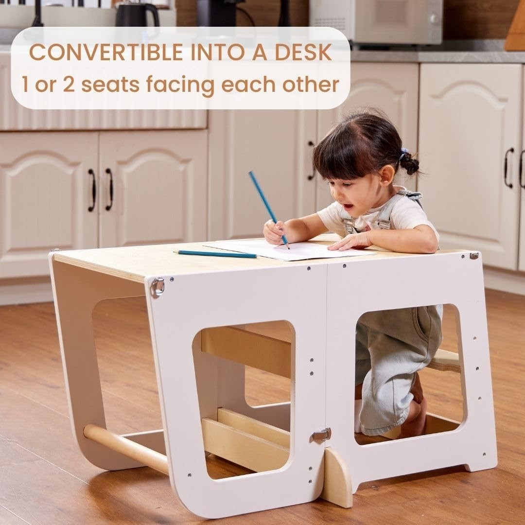 Montessori Learning Tower Adjustable Kids Observation Stool Desk 12M-6Y