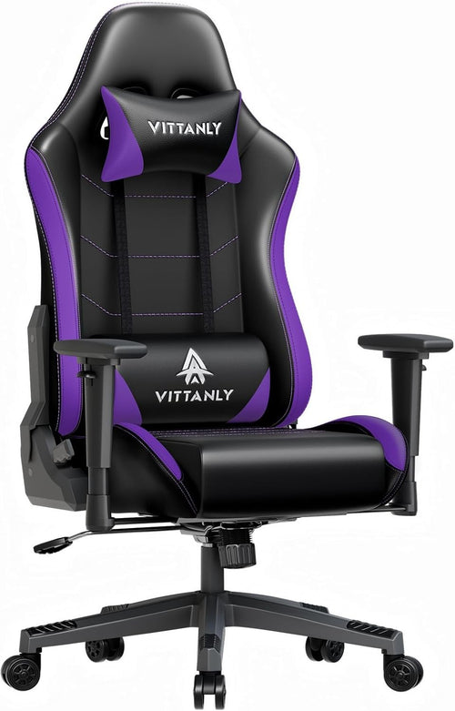 Ergonomic Gaming Chair Reclining Swivel PC Desk Chair Purple