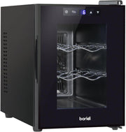 6 Bottle Wine Cooler Fridge Thermoelectric LED Glass Door Countertop