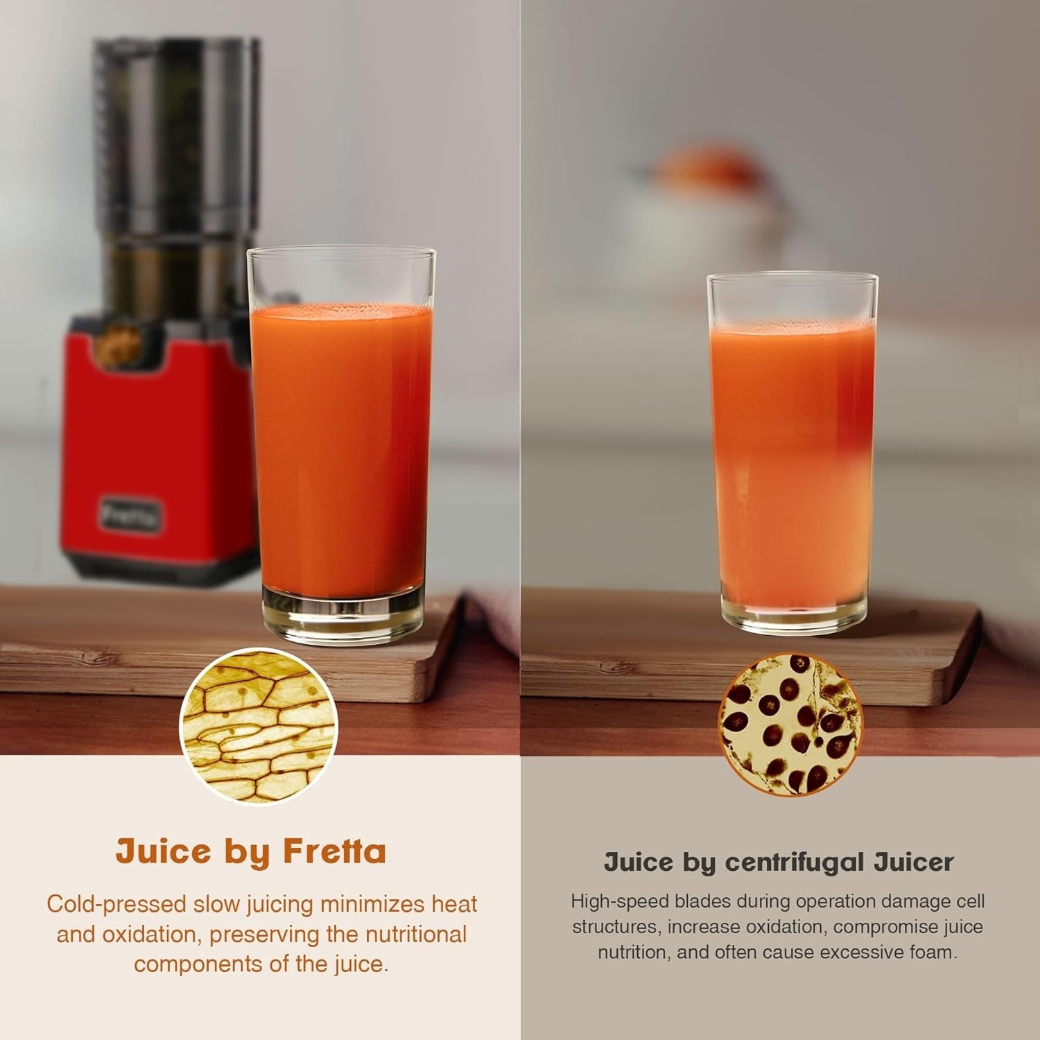 Cold Press Juicer 135mm Wide Mouth Whole Fruit 250W Quiet BPA Free