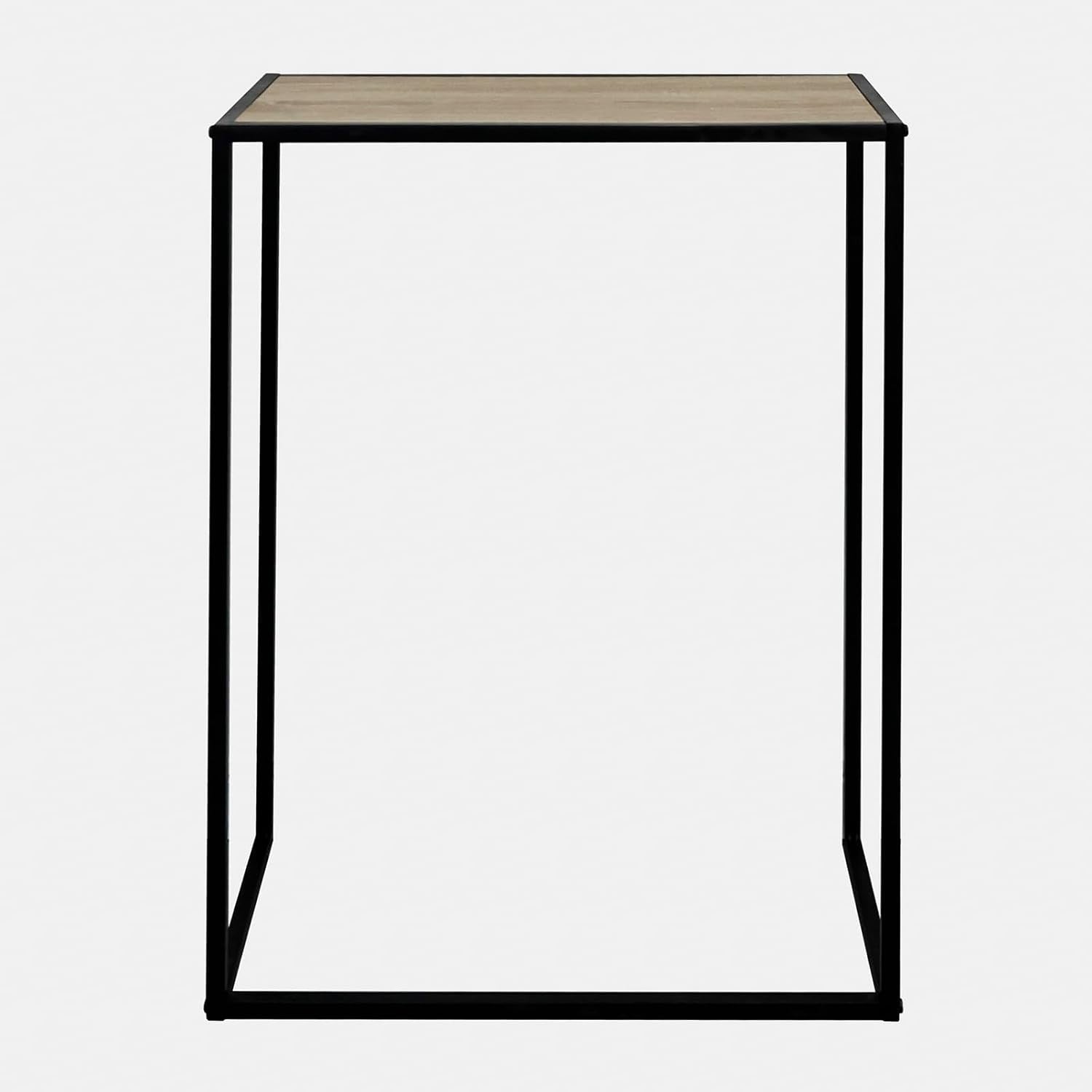 Slim Light Wood Console Table with Metal Frame – Compact Hallway Shelf