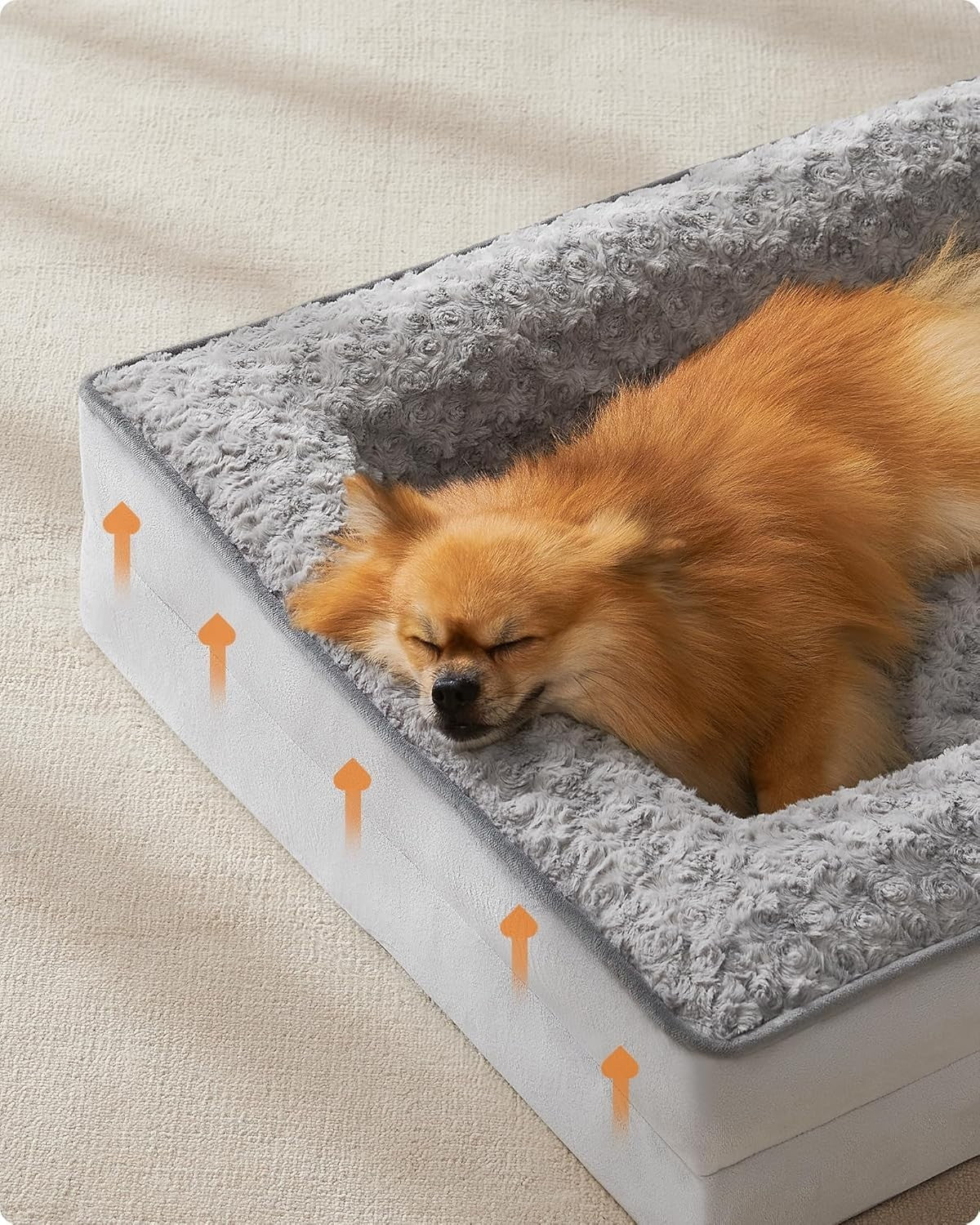 Orthopedic Dog Sofa Bed 71x58cm Memory Foam Washable Grey