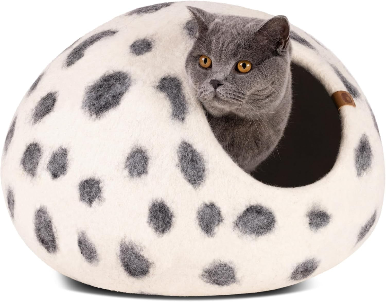 Handmade Merino Wool Cat Cave Bed Large Felt Cat House Cozy Hideout