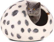 Handmade Merino Wool Cat Cave Bed Large Felt Cat House Cozy Hideout
