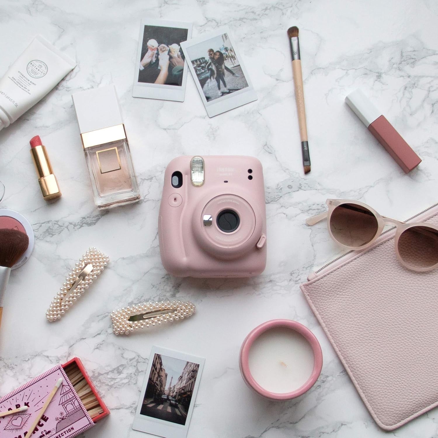 Instant Camera Selfie Mirror Auto Exposure Mini Photo Camera Pink