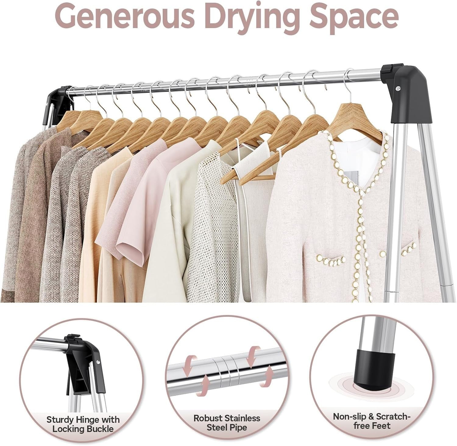 Foldable Stainless Steel Clothes Drying Rack Airer – 121cm