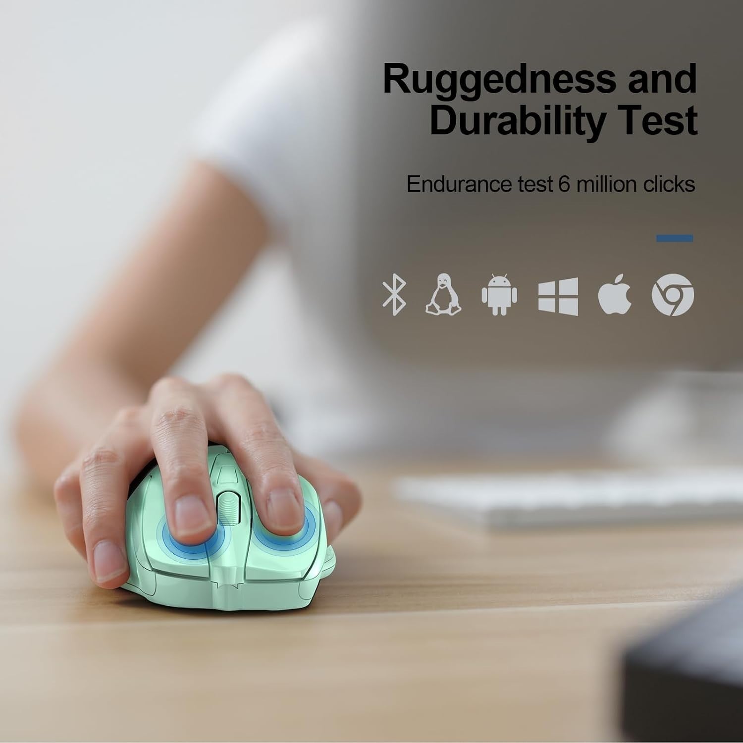 Silent Bluetooth Wireless Mouse 4800DPI Ergonomic Rechargeable Laptop PC