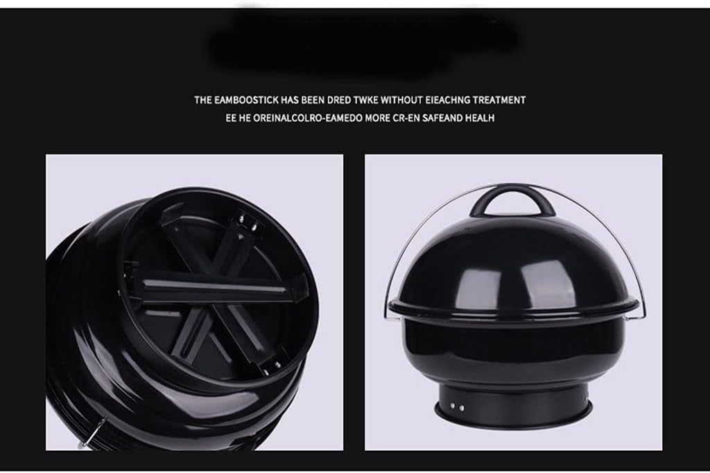 Portable Stainless Steel Charcoal BBQ Grill Outdoor Round Camping Patio Cooker