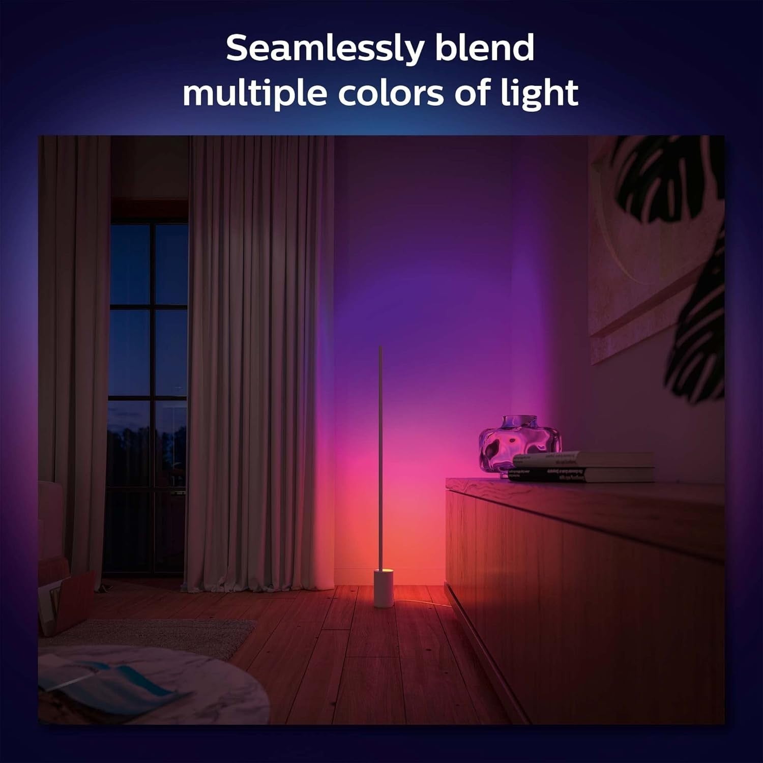 Smart Gradient LED Floor Lamp with Voice & App Control, 11x11x146cm