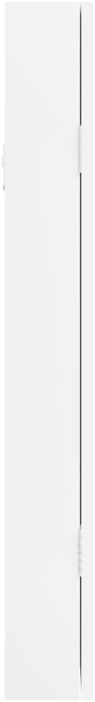 Compact Wall Mounted Jewelry Cabinet Mirror Lockable Storage White