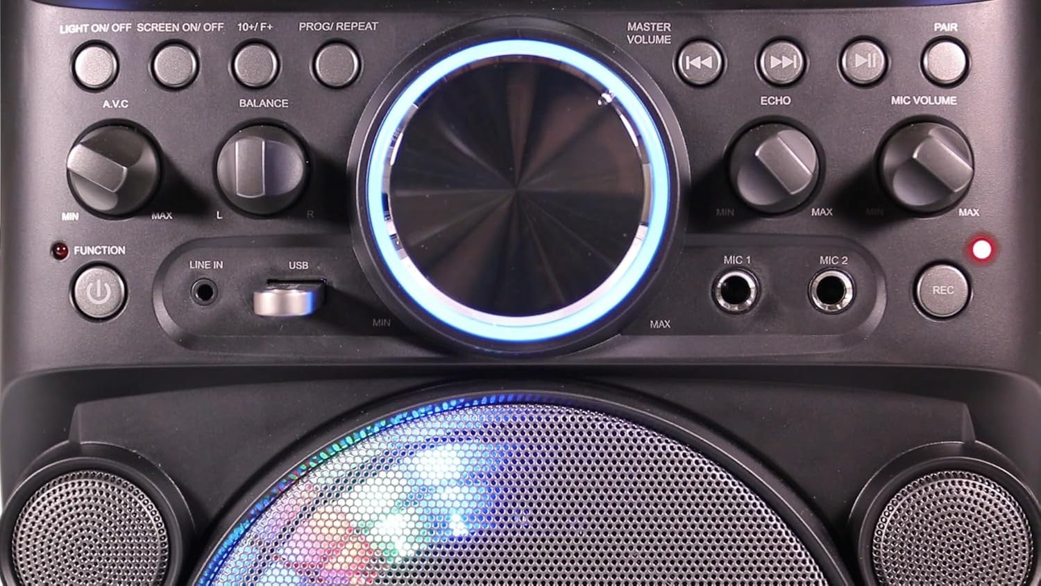 Bluetooth CDG Karaoke Machine Screen Disco Lights 2 Wireless Mics