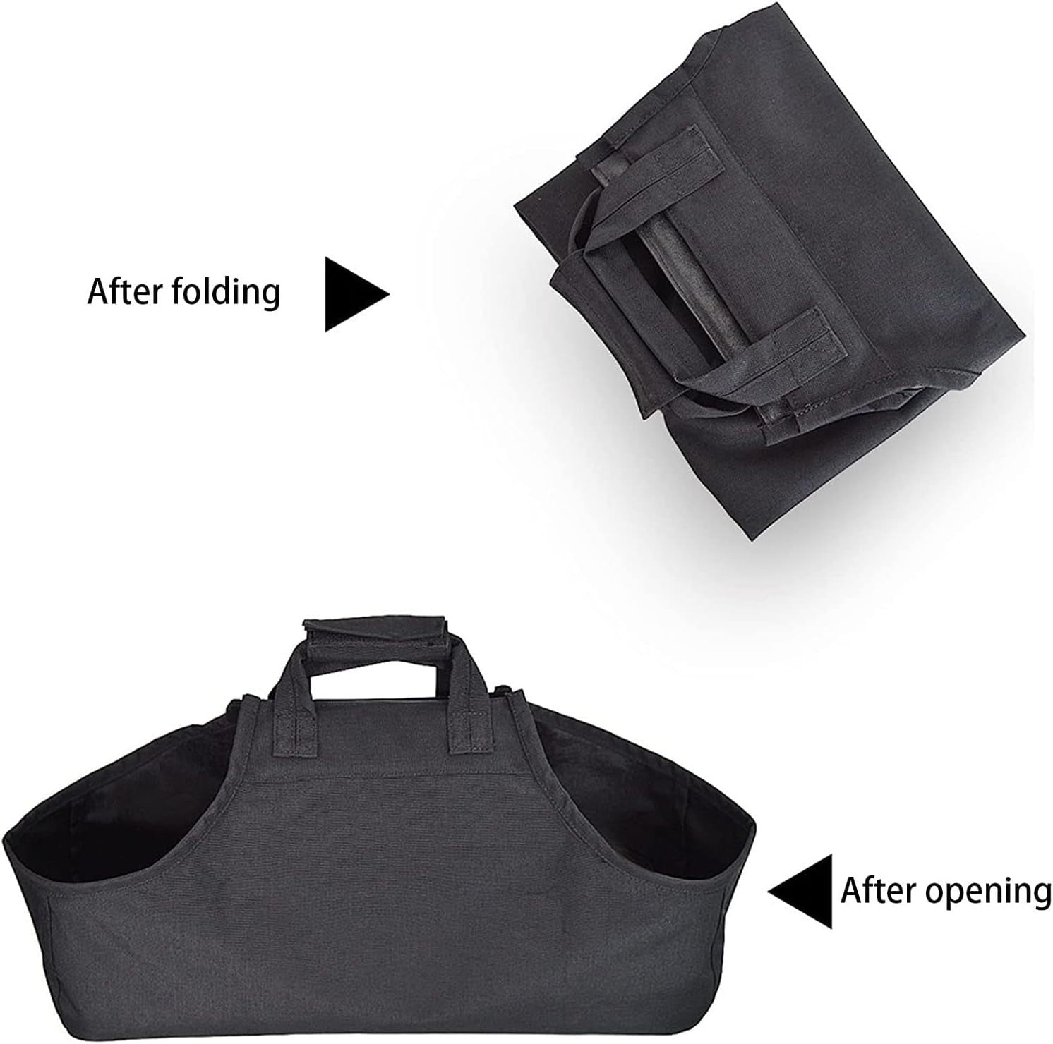 Heavy Duty Oxford Cloth Log Holder Bag with Handles – Large 58x18x18 cm Kindling