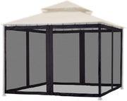 3x3m Gazebo Mosquito Net Walls Set Black Zipper Panels Insect Screen